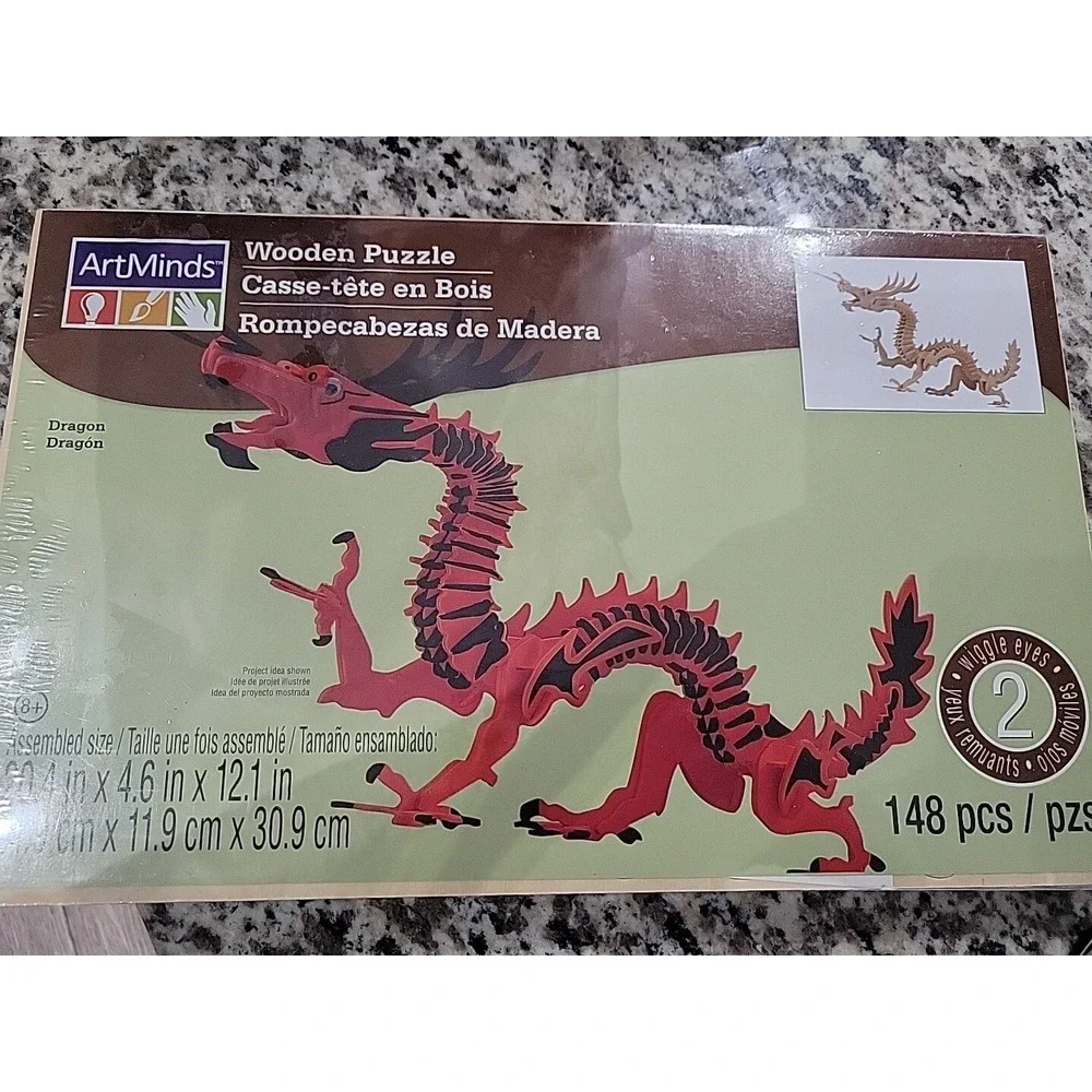 Art Minds -‎ Wooden 3-D Fierce Dragon Puzzle - Wooden Cut-Out Kid's Craft Easy